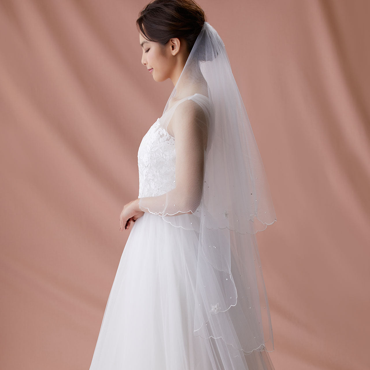 【SALE】ブライダルアクセサリー【ウエディングベール 】V3058-1(Sサイズ0.6+1Ｍ)OW