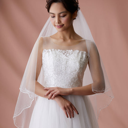 【SALE】ブライダルアクセサリー【ウエディングベール 】V3062-1(Sサイズ0.6+1Ｍ)OW