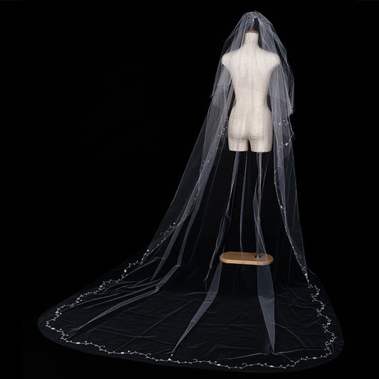 【SALE】ブライダルアクセサリー【ウエディングベール 】V3073-1(Lサイズ0.6+3Ｍ)W