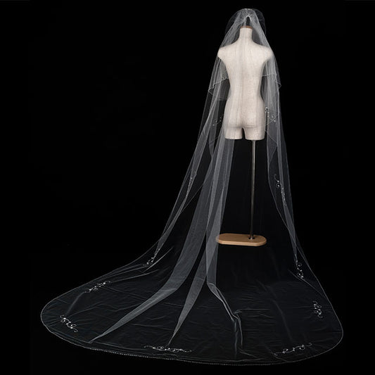 【SALE】ブライダルアクセサリー【ウエディングベール 】V3089-1(Lサイズ0.6+3Ｍ)W
