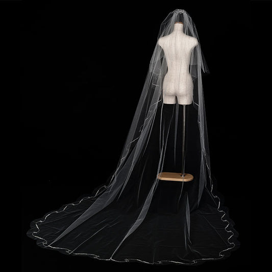 【SALE】ブライダルアクセサリー【ウエディングベール 】V3107-1(Lサイズ0.6+3Ｍ)W