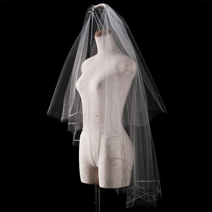 【SALE】ブライダルアクセサリー【ウエディングベール 】V3108-1(Sサイズ0.6+1Ｍ)W