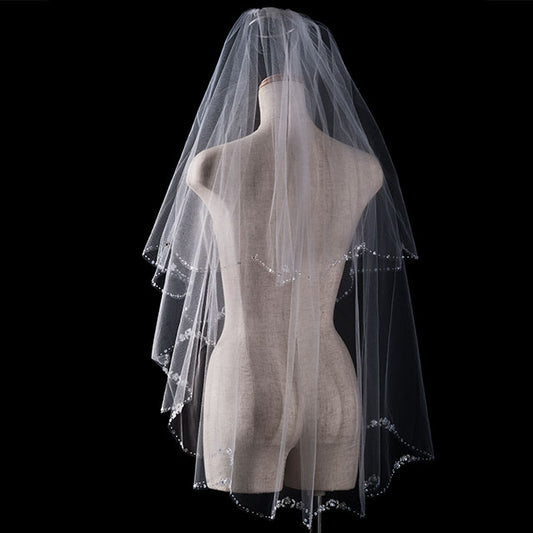 【SALE】ブライダルアクセサリー【ウエディングベール 】V3216-1(Sサイズ0.6+1Ｍ)IV