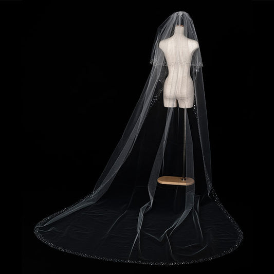 【SALE】ブライダルアクセサリー【ウエディングベール 】V3225-1(Lサイズ0.6+3Ｍ)IV