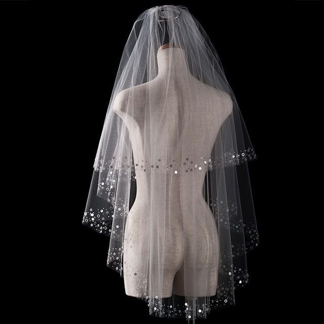【SALE】ブライダルアクセサリー【ウエディングベール 】V3226-1(Sサイズ0.6+1Ｍ)OW