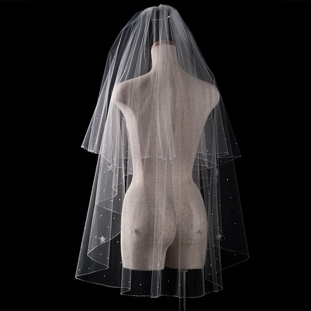 【SALE】ブライダルアクセサリー【ウエディングベール 】V3234-1(Sサイズ0.6+1Ｍ)OW