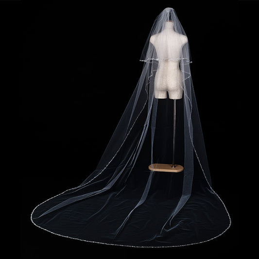 【SALE】ブライダルアクセサリー【ウエディングベール 】V3237-1(Lサイズ0.6+3Ｍ)IV