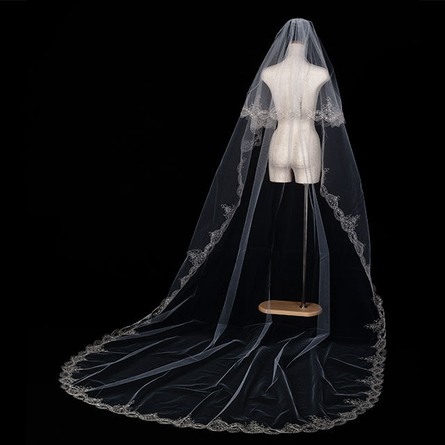 【SALE】ブライダルアクセサリー【ウエディングベール 】V3245-1(Lサイズ0.6+3Ｍ)IV