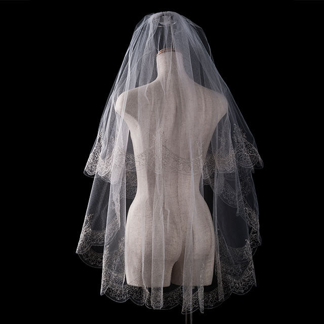【SALE】ブライダルアクセサリー【ウエディングベール 】V3260-1(Sサイズ0.6+1Ｍ)IV