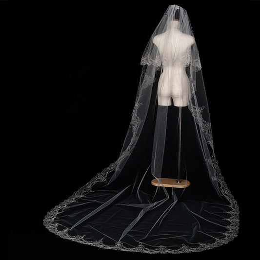 【SALE】ブライダルアクセサリー【ウエディングベール 】V3269-1(Lサイズ0.6+3Ｍ)OW