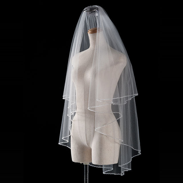 【SALE】ブライダルアクセサリー【ウエディングベール 】V3276-1(Sサイズ0.6+1Ｍ)IV