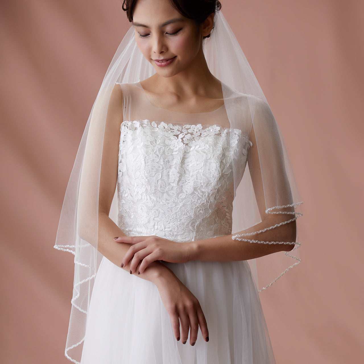 【SALE】ブライダルアクセサリー【ウエディングベール 】V3276-1(Sサイズ0.6+1Ｍ)IV