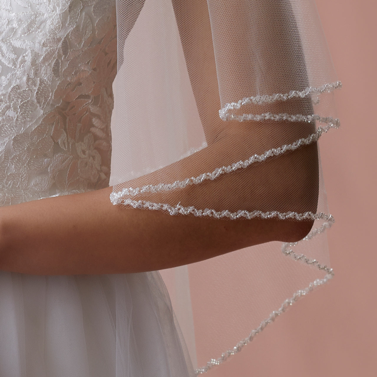 【SALE】ブライダルアクセサリー【ウエディングベール 】V3276-1(Sサイズ0.6+1Ｍ)IV