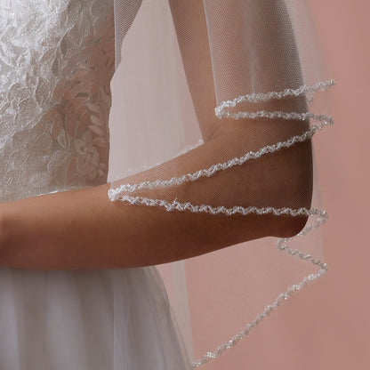 【SALE】ブライダルアクセサリー【ウエディングベール 】V3276-1(Sサイズ0.6+1Ｍ)IV