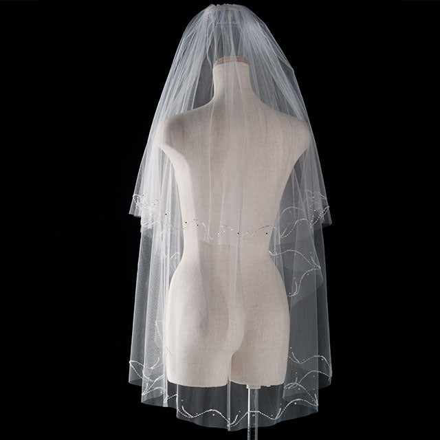 【SALE】ブライダルアクセサリー【ウエディングベール 】V3280-1(Sサイズ0.6+1Ｍ)OW