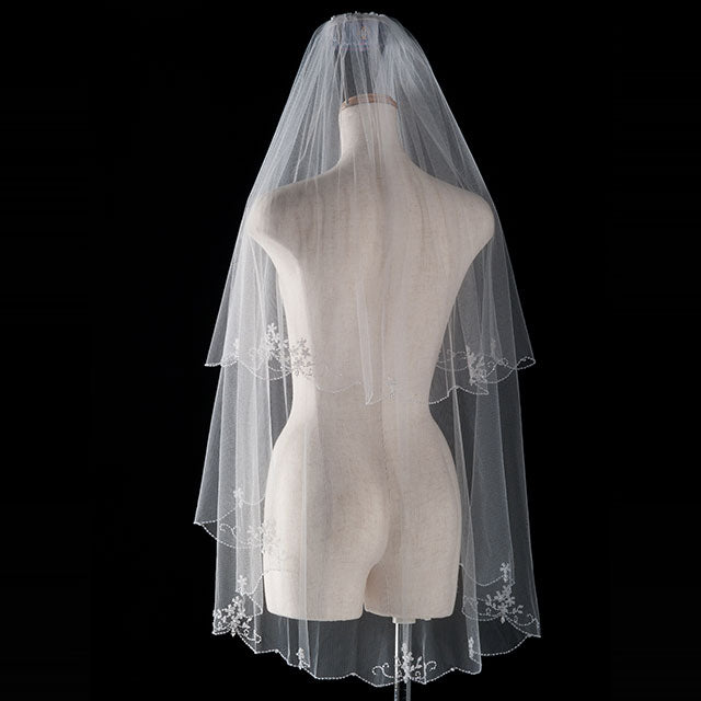 【SALE】ブライダルアクセサリー【ウエディングベール 】V3288-1(Sサイズ0.6+1Ｍ)IV