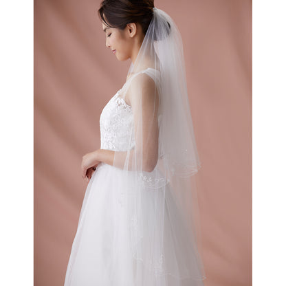 【SALE】ブライダルアクセサリー【ウエディングベール 】V3288-1(Sサイズ0.6+1Ｍ)IV