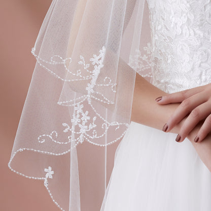 【SALE】ブライダルアクセサリー【ウエディングベール 】V3288-1(Sサイズ0.6+1Ｍ)IV