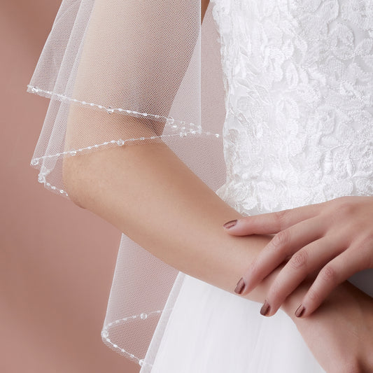 【SALE】ブライダルアクセサリー【ウエディングベール 】V3292-1(Sサイズ0.6+1Ｍ)IV