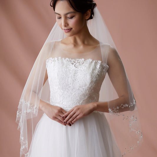 【SALE】ブライダルアクセサリー【ウエディングベール 】V3300-1(Sサイズ0.6+1Ｍ)OW