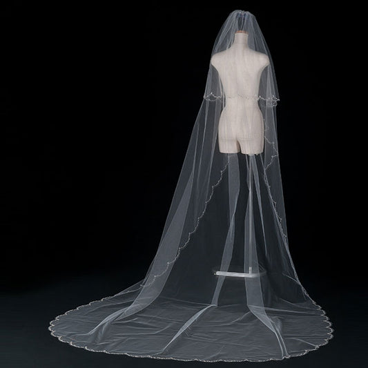 【SALE】ブライダルアクセサリー【ウエディングベール 】V3301-1(Lサイズ0.6+3Ｍ)OW