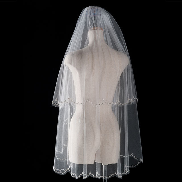 【SALE】ブライダルアクセサリー【ウエディングベール 】V3302-1(Sサイズ0.6+1Ｍ)OW