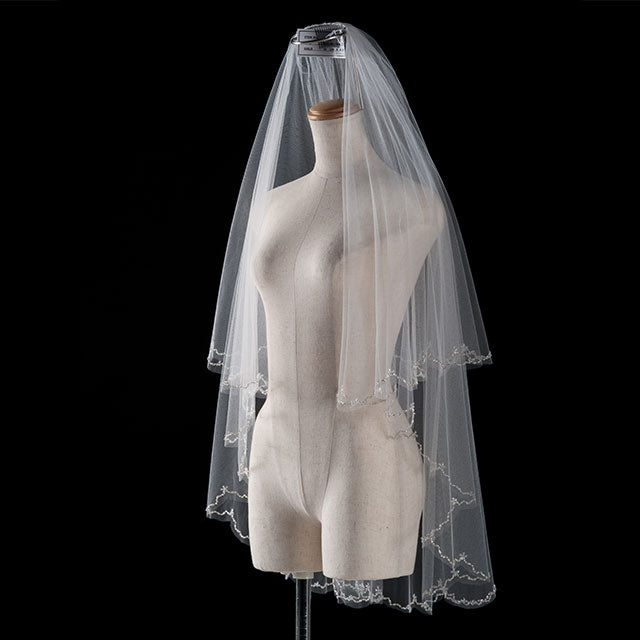 【SALE】ブライダルアクセサリー【ウエディングベール 】V3302-1(Sサイズ0.6+1Ｍ)IV