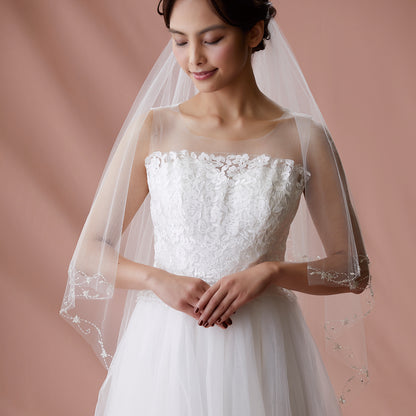【SALE】ブライダルアクセサリー【ウエディングベール 】V3304-1(Sサイズ0.6+1Ｍ)OW