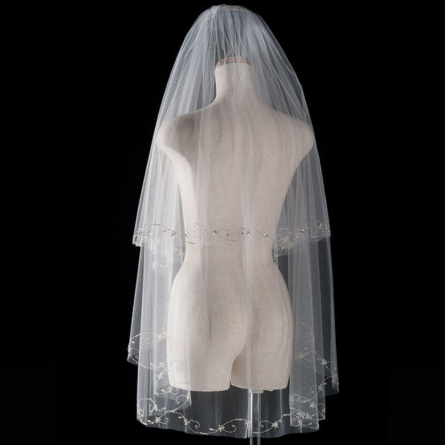 【SALE】ブライダルアクセサリー【ウエディングベール 】V3304-1(Sサイズ0.6+1Ｍ)OW