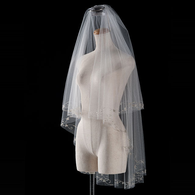 【SALE】ブライダルアクセサリー【ウエディングベール 】V3304-1(Sサイズ0.6+1Ｍ)IV