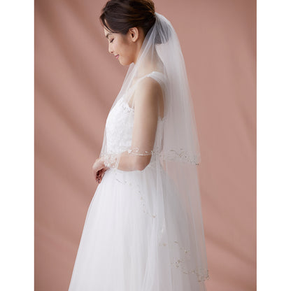 【SALE】ブライダルアクセサリー【ウエディングベール 】V3304-1(Sサイズ0.6+1Ｍ)IV