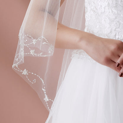 【SALE】ブライダルアクセサリー【ウエディングベール 】V3304-1(Sサイズ0.6+1Ｍ)IV