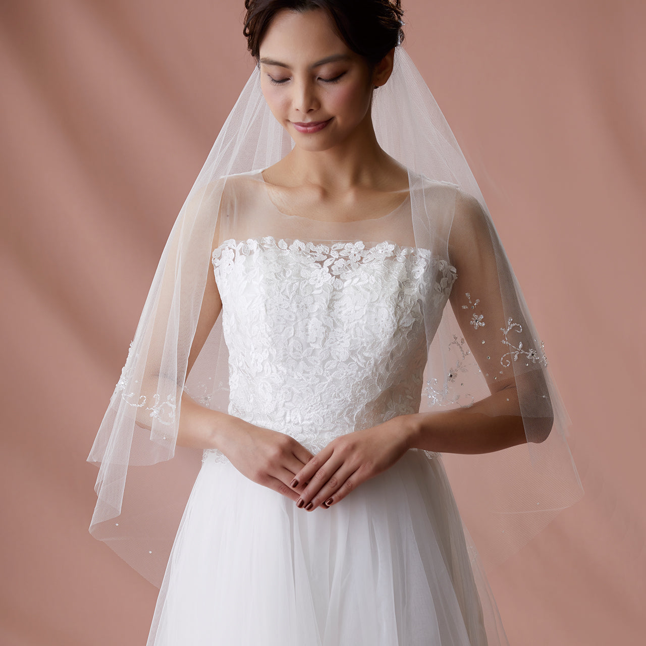 【SALE】ブライダルアクセサリー【ウエディングベール 】V3312-1(Sサイズ0.6+1Ｍ)OW