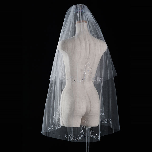 【SALE】ブライダルアクセサリー【ウエディングベール 】V3312-1(Sサイズ0.6+1Ｍ)IV
