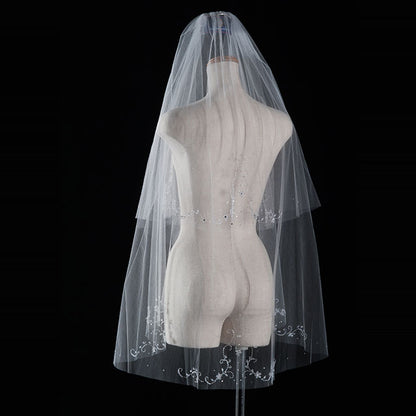 【SALE】ブライダルアクセサリー【ウエディングベール 】V3312-1(Sサイズ0.6+1Ｍ)IV