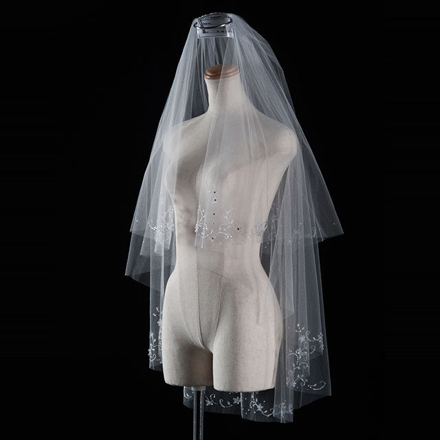 【SALE】ブライダルアクセサリー【ウエディングベール 】V3312-1(Sサイズ0.6+1Ｍ)OW