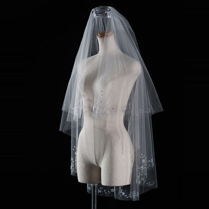 【SALE】ブライダルアクセサリー【ウエディングベール 】V3312-1(Sサイズ0.6+1Ｍ)OW