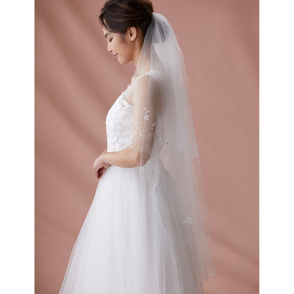 【SALE】ブライダルアクセサリー【ウエディングベール 】V3312-1(Sサイズ0.6+1Ｍ)OW