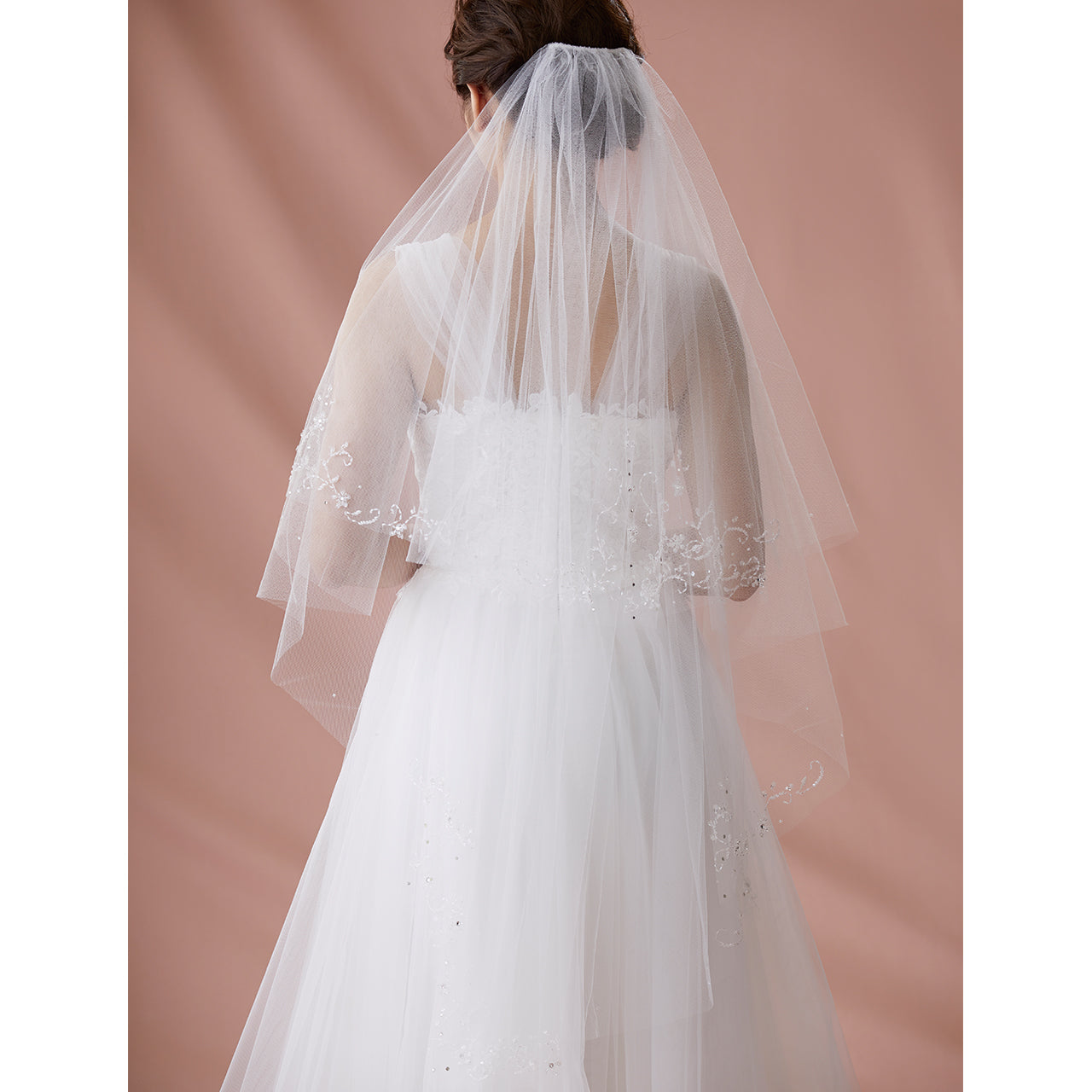 【SALE】ブライダルアクセサリー【ウエディングベール 】V3312-1(Sサイズ0.6+1Ｍ)OW