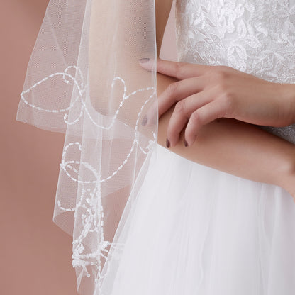 【SALE】ブライダルアクセサリー【ウエディングベール 】V3314-1(Sサイズ0.6+1Ｍ)OW
