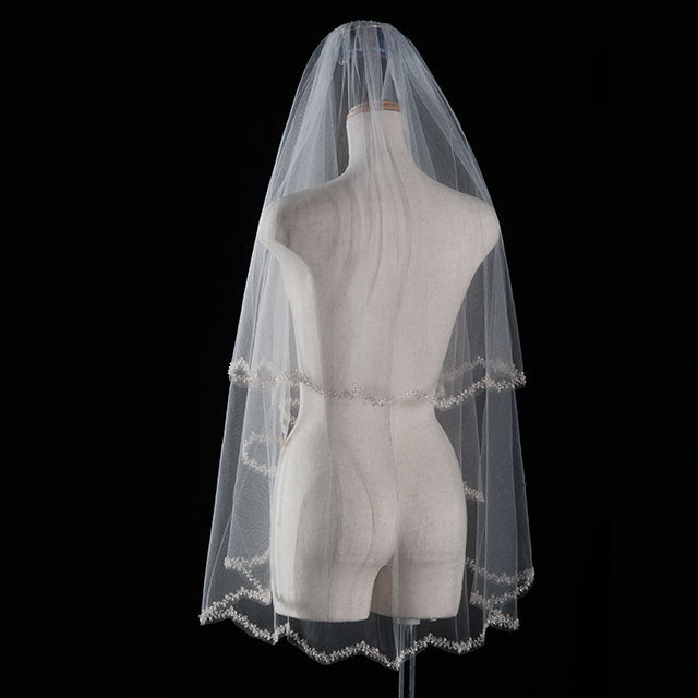 【SALE】ブライダルアクセサリー【ウエディングベール 】V3316-1(Sサイズ0.6+1Ｍ)IV