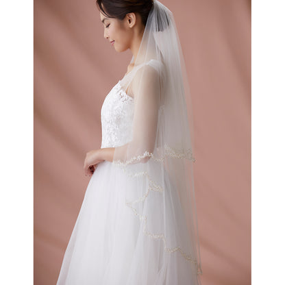 【SALE】ブライダルアクセサリー【ウエディングベール 】V3316-1(Sサイズ0.6+1Ｍ)IV