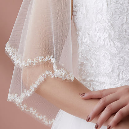 【SALE】ブライダルアクセサリー【ウエディングベール 】V3316-1(Sサイズ0.6+1Ｍ)IV