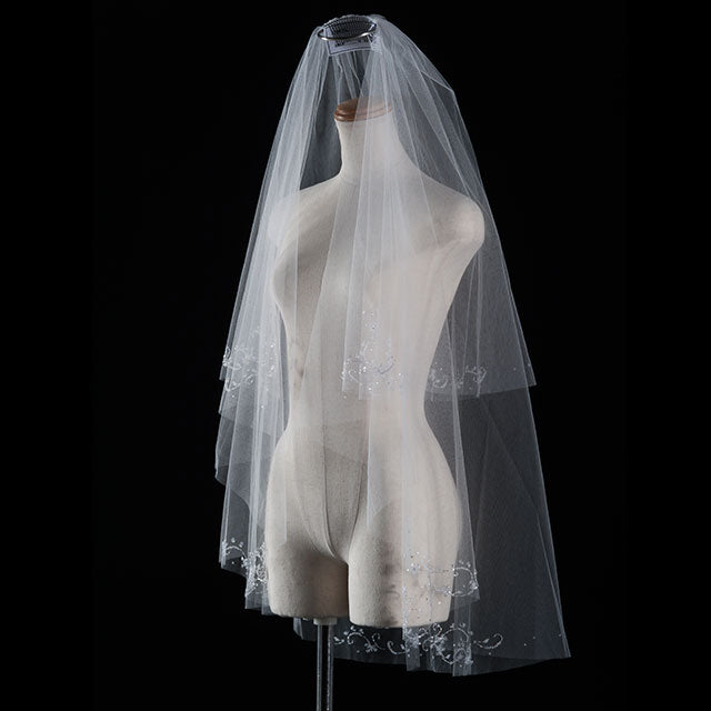 【SALE】ブライダルアクセサリー【ウエディングベール 】V3318-1(Sサイズ0.6+1Ｍ)OW