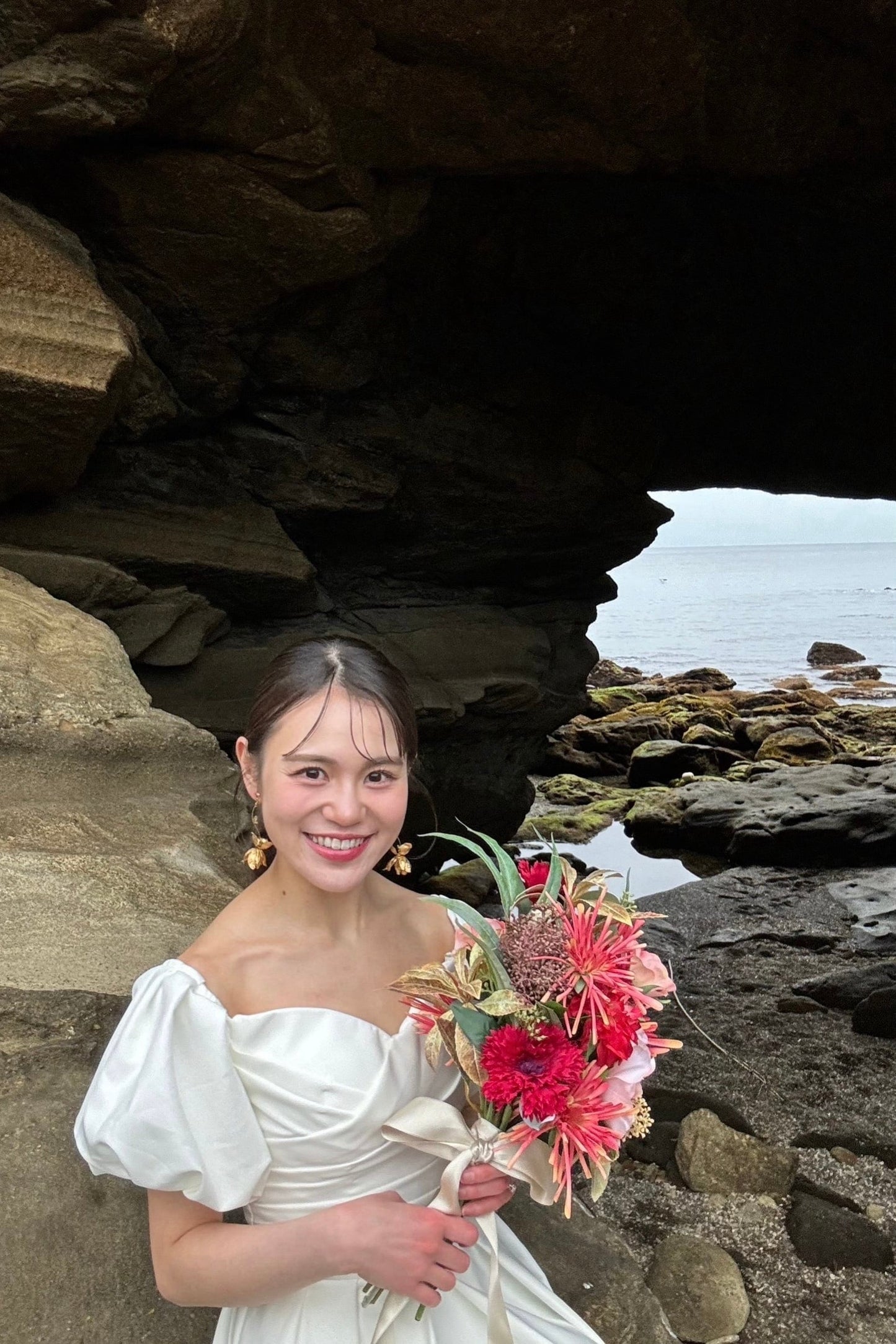 【ピアス・イヤリング】真鍮フラワー×バタフライピアス/イヤリング -ブライダルピアス/イヤリング-≪VIP-05/VIE-05≫【結婚式 ピアス イヤリング】