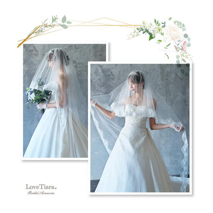 ロングベール【クラシック】300cm【結婚式 ベール】（VL-05）