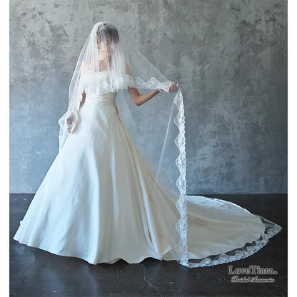 ロングベール【クラシック】300cm【結婚式 ベール】（VL-05）