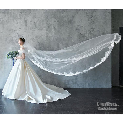 ロングベール【クラシック】300cm【結婚式 ベール】（VL-05）
