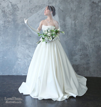 ロングベール(フロントミディアムタイプ)【結婚式 ベール】（VLM-01）