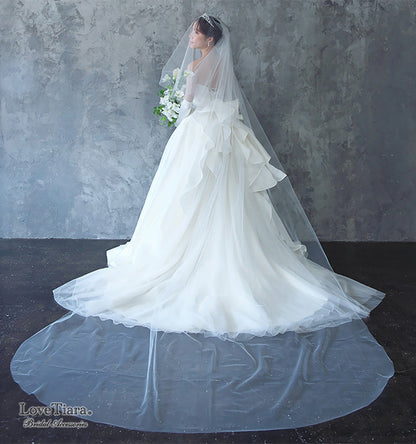 ロングベール(フロントミディアムタイプ)【結婚式 ベール】（VLM-01）